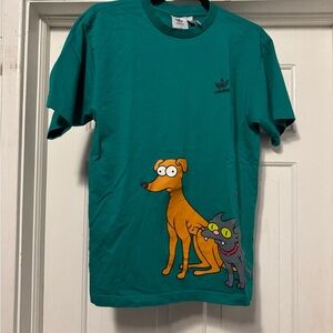 Adidas Simpsons Dog and Cat Graphic T-Shirt